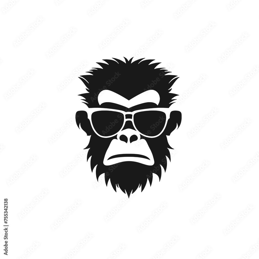 Monkey head with sunglasses Monkey head with sunglasses