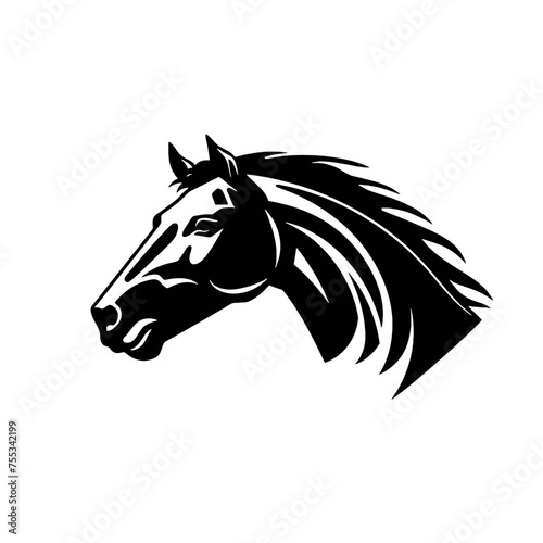Fototapeta Naklejka Na Ścianę i Meble -  black mustang -  horse side view vector silhouette