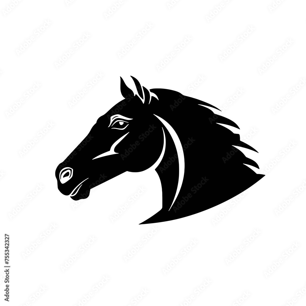 black mustang - horse side view vector silhouette black mustang - horse side view vector silhouette