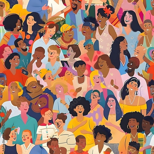 Large group of happy multiethnic and multi-generation people celebrating together in a joyous atmosphere.