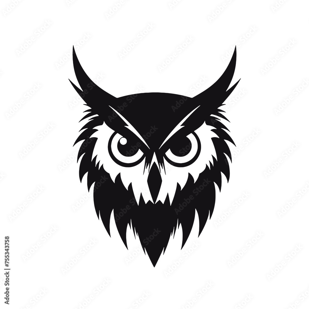 Obraz premium owl face Silhouette 