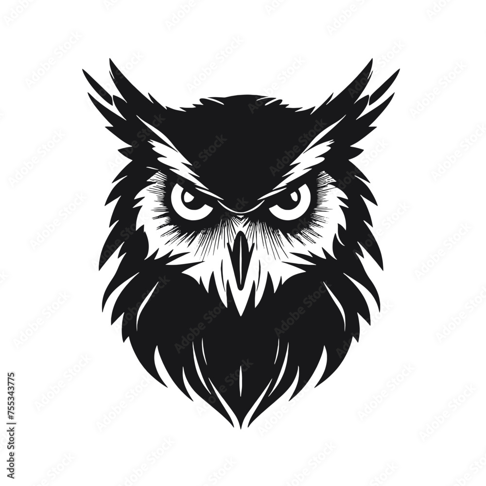 owl face Silhouette owl face Silhouette