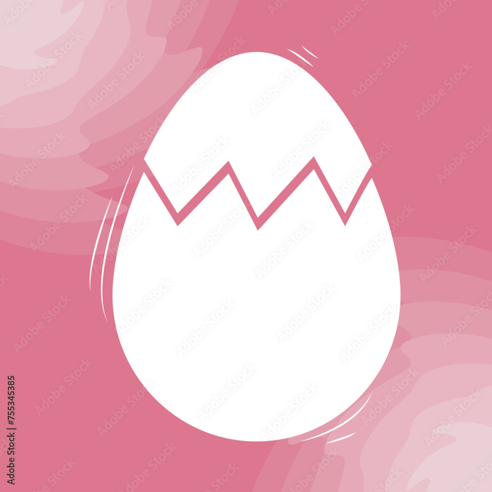 Poster de Páscoa, Ovo rachando num fundo rosa.