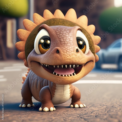 3D Cute smile little dinosaur © ROKA Creative