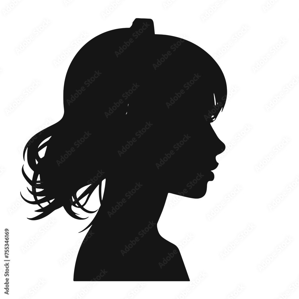 silhouette of a girl with headphones