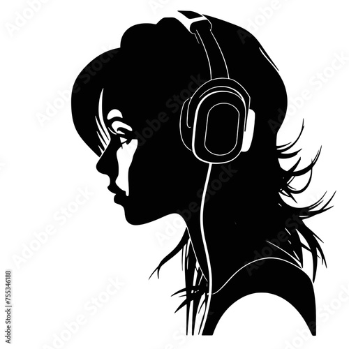 girl with headphones 