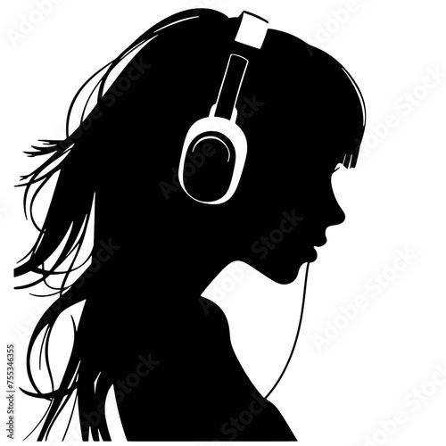 girl with headphones 
