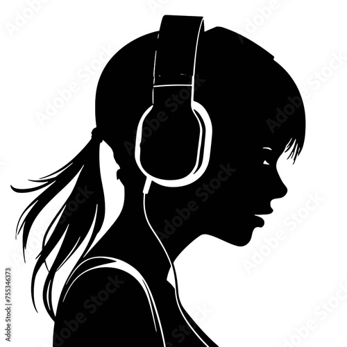 girl with headphones 