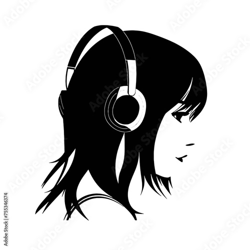 girl with headphones 