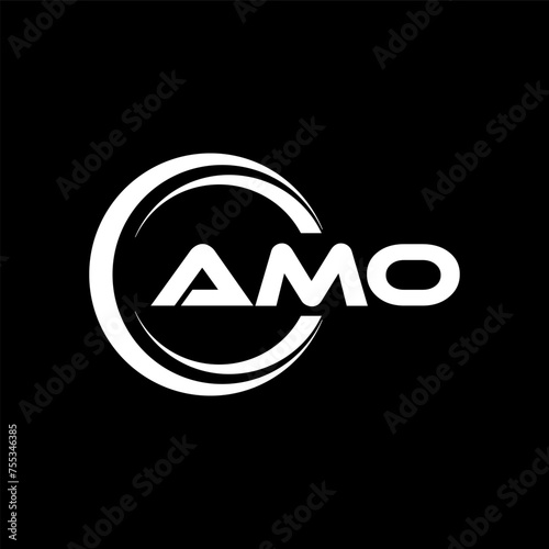AMO letter logo design in illustration. Vector logo, calligraphy designs for logo, Poster, Invitation, etc. photo
