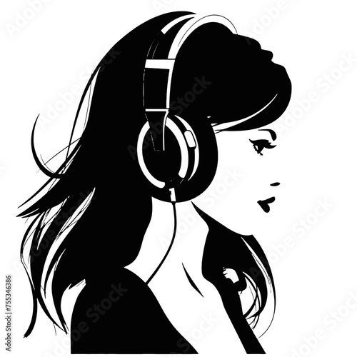 girl with headphones 