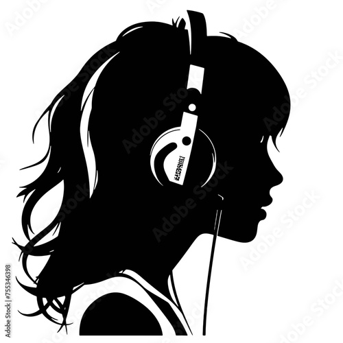 girl with headphones 