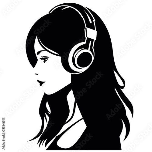 girl with headphones 