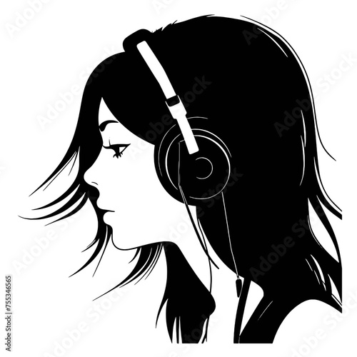 girl with headphones 