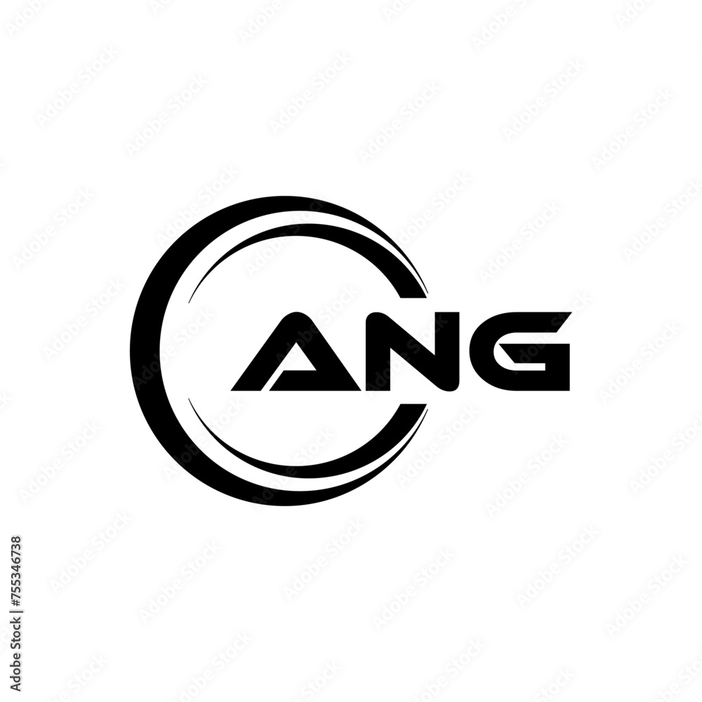 ANG letter logo design in illustration. Vector logo, calligraphy ...