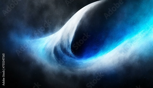 Enigmatic Glow: Glowing Light Amongst White, Blue, and Black Blurred Abstract Gradient