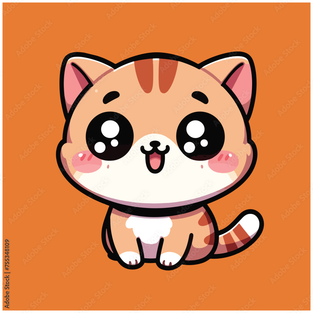 sticker Animal names cat template vector sticker Animal names cat template vector
