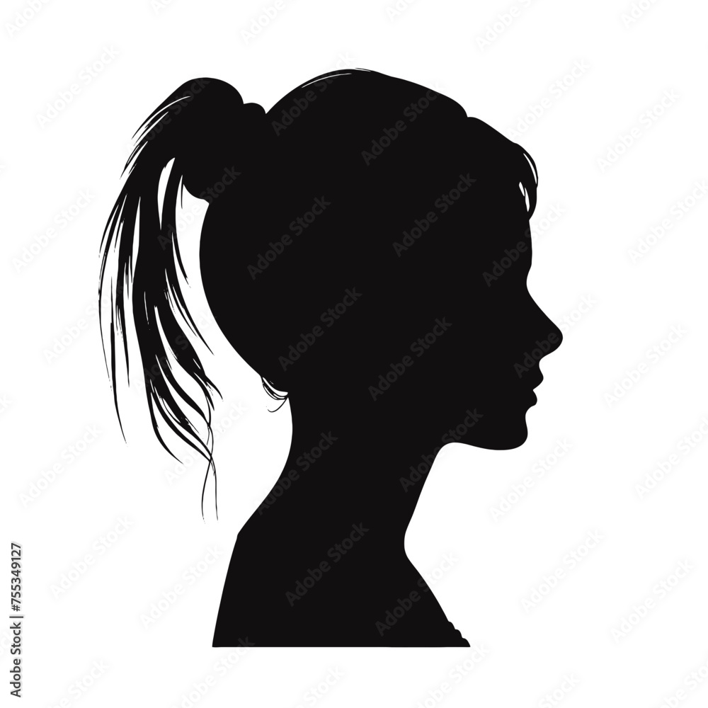 beauty girl illustration isolated on clear background,  idea for business cards, templates, web, brochure, posters, postcards, salon