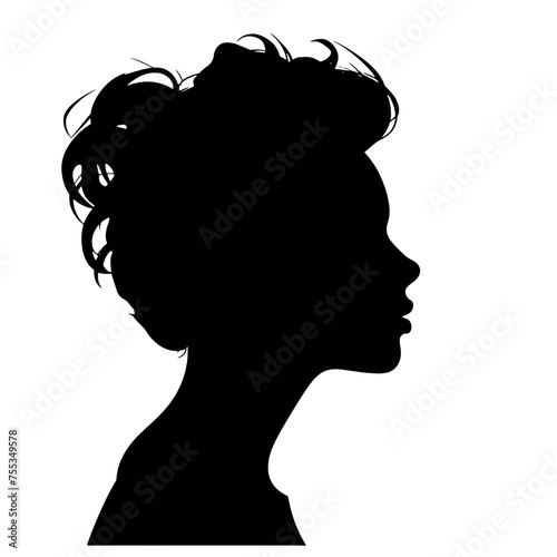 Decorative fashion girl for beauty salon design. Beautiful woman silhouette.  
