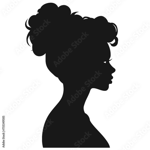 Decorative fashion girl for beauty salon design. Beautiful woman silhouette.  