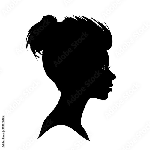 Decorative fashion girl for beauty salon design. Beautiful woman silhouette.  