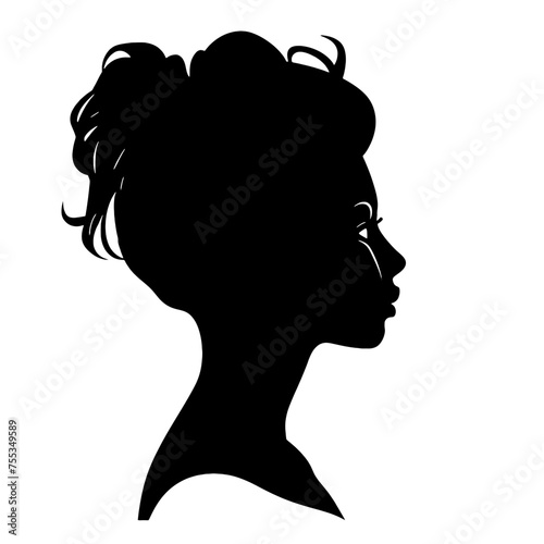Decorative fashion girl for beauty salon design. Beautiful woman silhouette.  