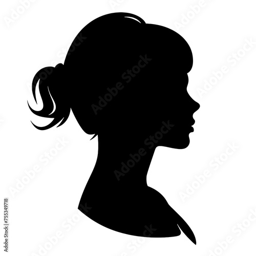 Decorative fashion girl for beauty salon design. Beautiful woman silhouette.  