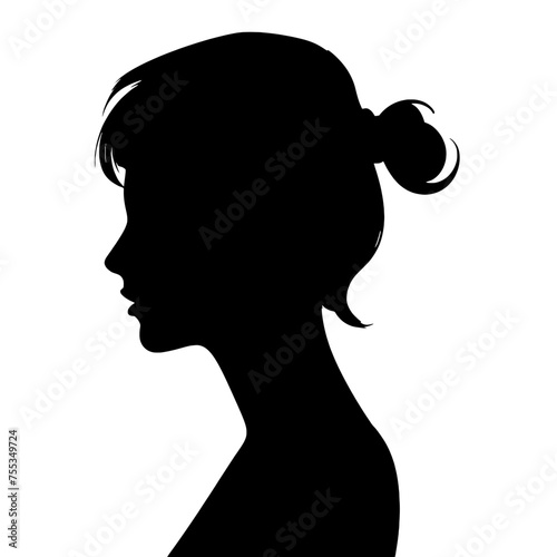 Decorative fashion girl for beauty salon design. Beautiful woman silhouette.  