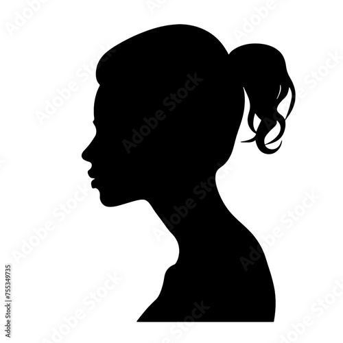 Decorative fashion girl for beauty salon design. Beautiful woman silhouette.  