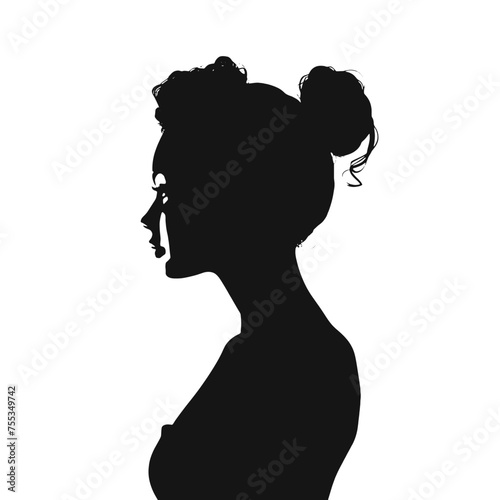 Decorative fashion girl for beauty salon design. Beautiful woman silhouette.  
