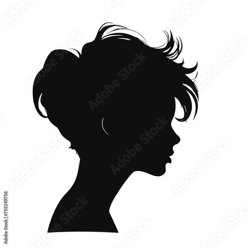 Decorative fashion girl for beauty salon design. Beautiful woman silhouette.  