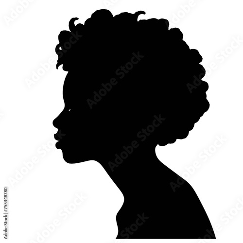 Decorative fashion girl for beauty salon design. Beautiful woman silhouette.  