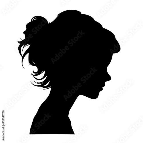 Decorative fashion girl for beauty salon design. Beautiful woman silhouette.  