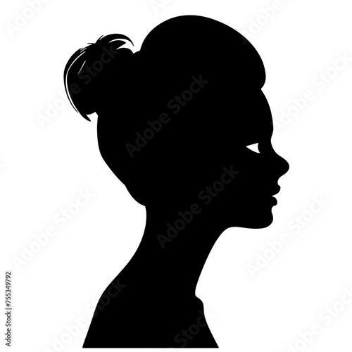 Decorative fashion girl for beauty salon design. Beautiful woman silhouette.  