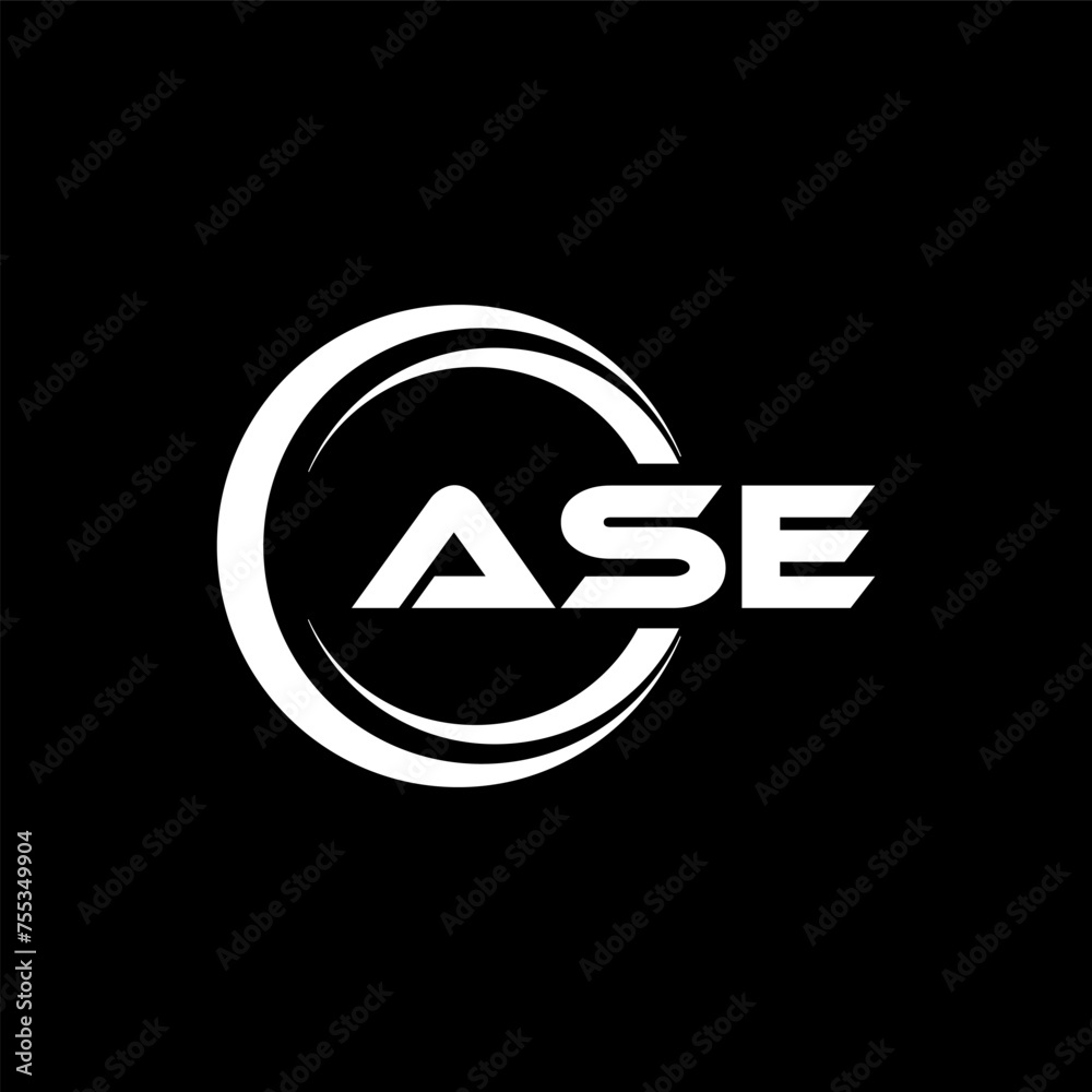 ASE letter logo design in illustration. Vector logo, calligraphy ...