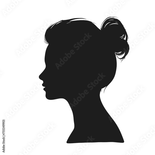 Decorative fashion girl for beauty salon design. Beautiful woman silhouette.  