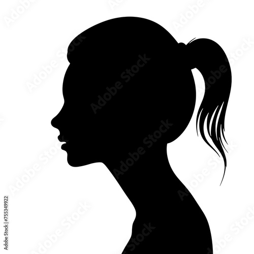 Decorative fashion girl for beauty salon design. Beautiful woman silhouette.  
