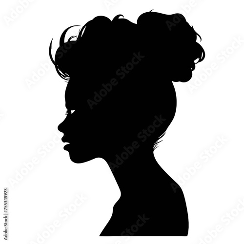 Decorative fashion girl for beauty salon design. Beautiful woman silhouette.  