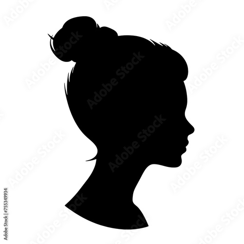 Decorative fashion girl for beauty salon design. Beautiful woman silhouette. 