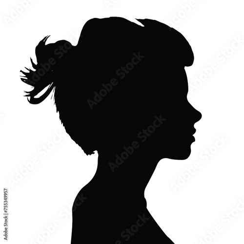 Decorative fashion girl for beauty salon design. Beautiful woman silhouette.  