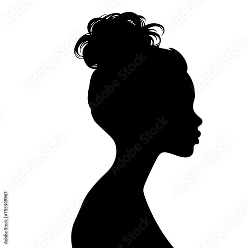 Decorative fashion girl for beauty salon design. Beautiful woman silhouette.  