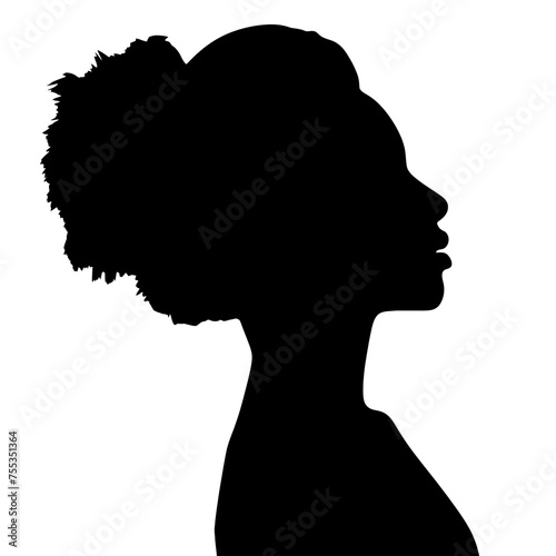 Beautiful profile of young woman Silhouette 
