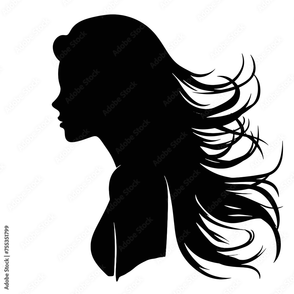 female face silhouette or icon. woman avatar profile. Unknown or anonymous famale. Vector illustration. female face silhouette or icon. woman avatar profile. Unknown or anonymous famale. Vector illustration.