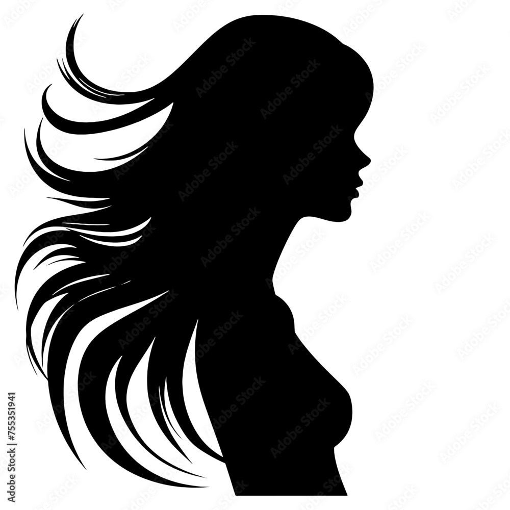 female face silhouette or icon. woman avatar profile. Unknown or anonymous famale. Vector illustration. female face silhouette or icon. woman avatar profile. Unknown or anonymous famale. Vector illustration.