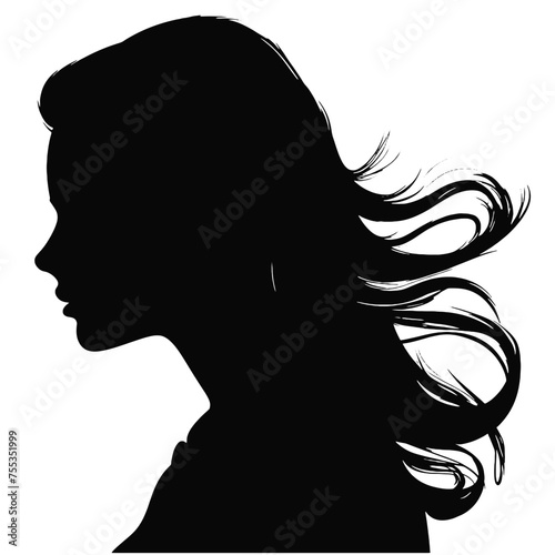 Wallpaper Mural female face silhouette or icon.  woman avatar profile. Unknown or anonymous famale. Vector illustration. Torontodigital.ca