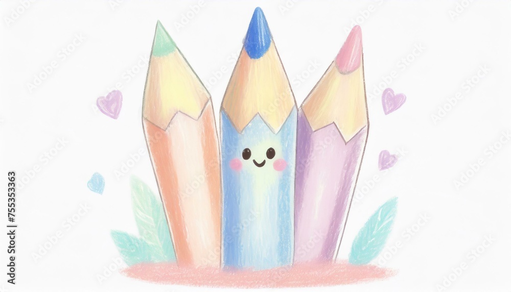 かわいい色鉛筆のイラスト かわいい色鉛筆のイラスト