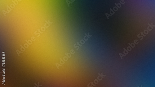 Blue, green and yellow grainy gradient background, modern blurred color noise texture for your banner design