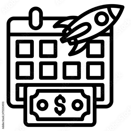 Fiscal Year Start Icon Element For Design