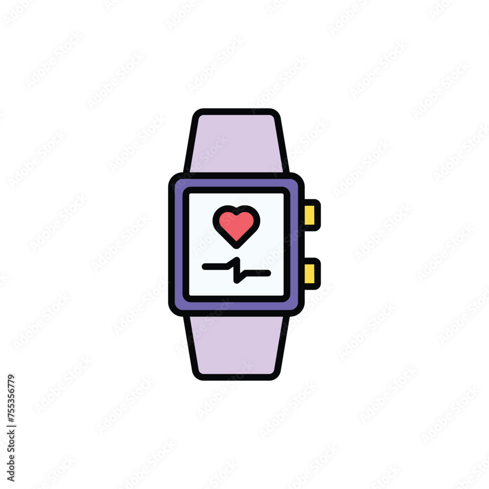 Wristwatch icon design with white background stock illustration