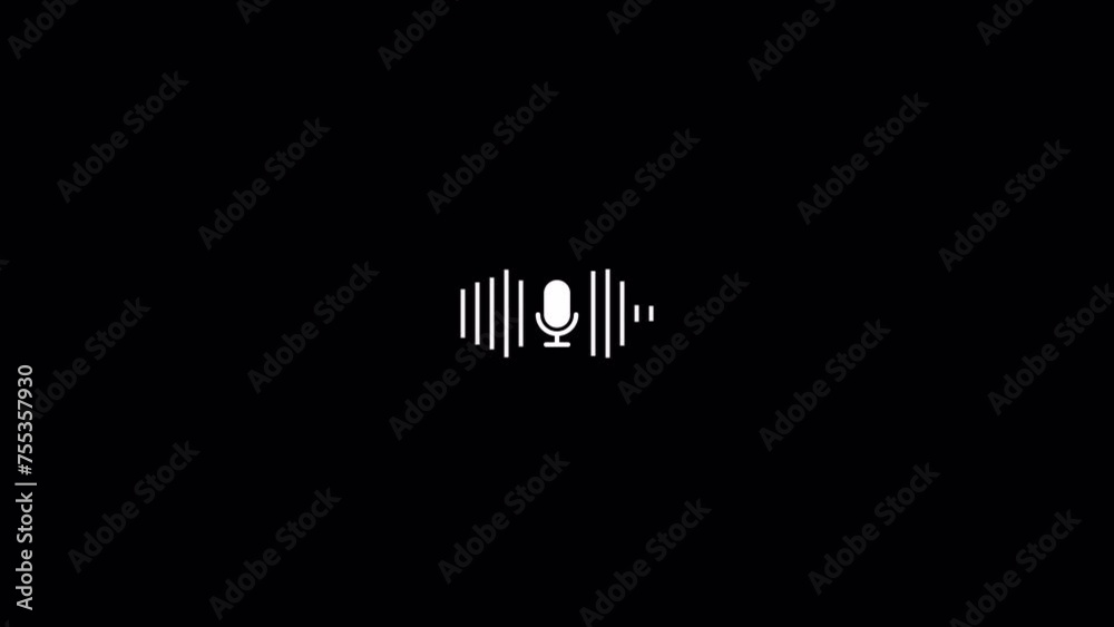 Podcast microphone audio sound waveform animation, Animated sound waveform spectrum motion graphic animation 4k, Voice chat, Voice mail, Speech waves animation